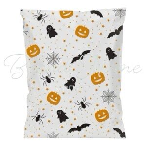 Set of 20 Halloween Pumpkin Bat White 10 x 13 Self Adhesive Poly Mailer Bags